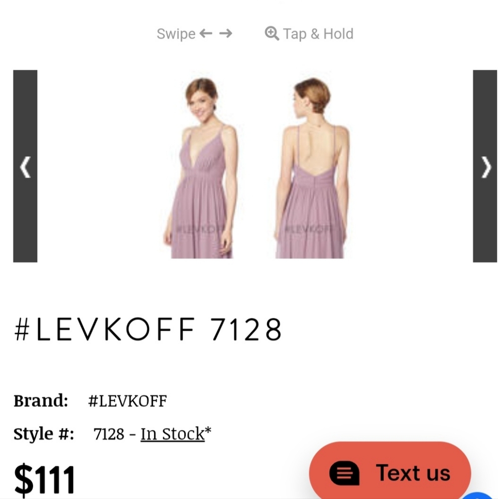 A  BILL LEVKOFF Chiffon spaghetti strap gown. Size 8